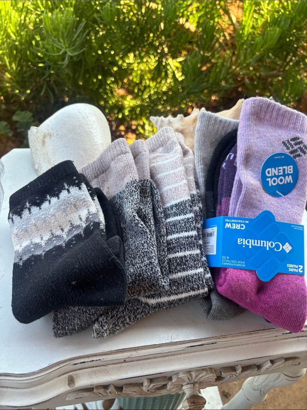 Columbia Women’s Crew Wool Blend Socks - Black, Gray, Pink, Purple